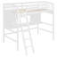 Lit mezzanine simple peu encombrant avec fabrication en bois massif, design moderne et rangement multifonctionnel