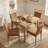 Mid-Century Velvet Upholstered Dining Chair with Wood-Grain Metal Frame-513830238-513830177