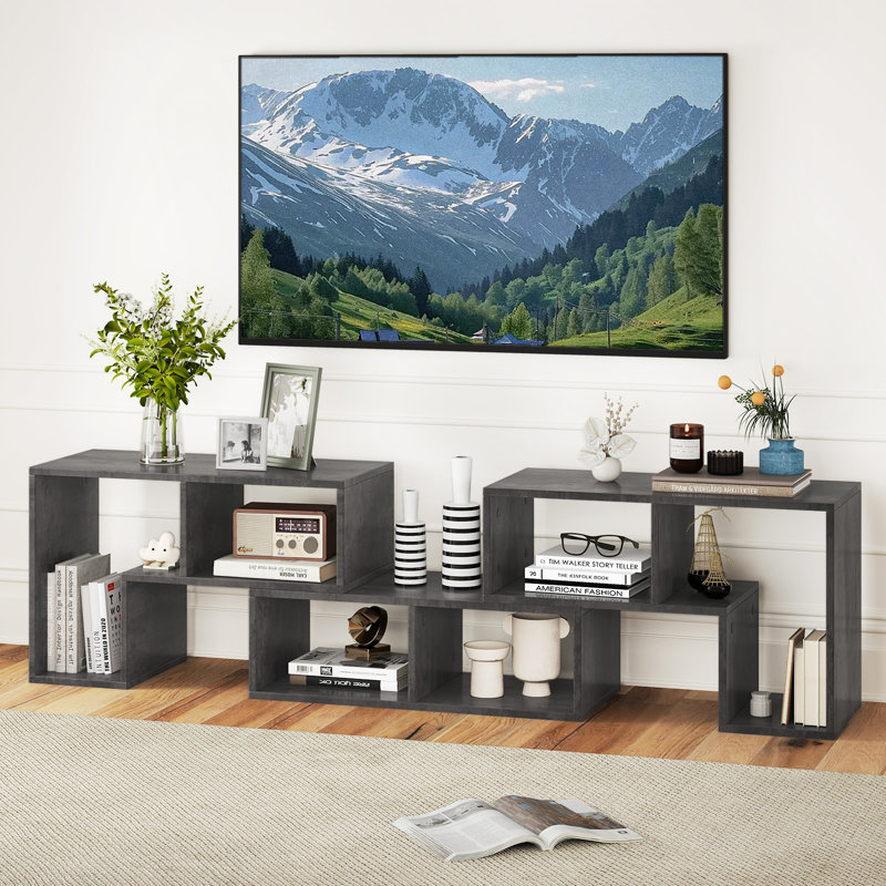Aishvi TV Stand for TVs up to 65" Adjustable TV Stand Storage Shelves Living Room, Grey