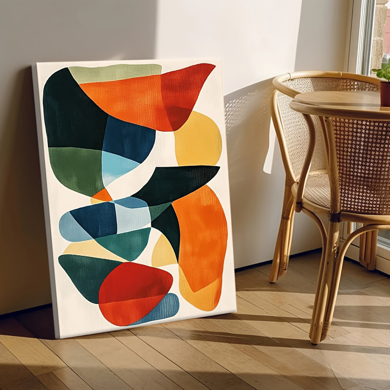  «Bold Color Abstract Shape», décoration bohémienne moderne haut de gamme pour le salon, 40*28inch (100*70*2cm)