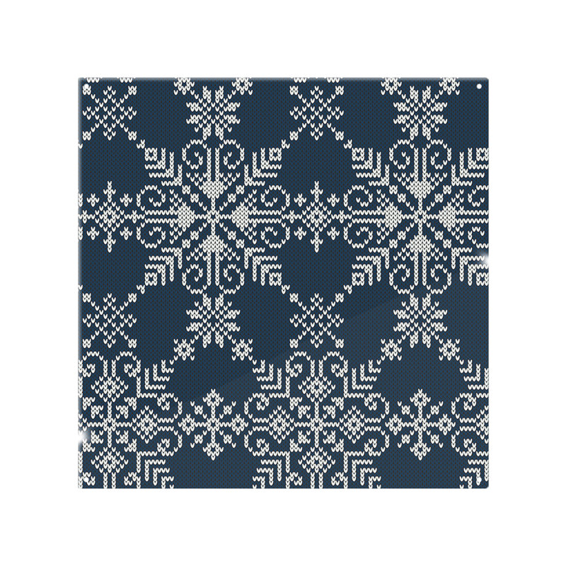 Knitted Pattern Of Snowflakes Dining Splash Back, 75cm L x 60cm W