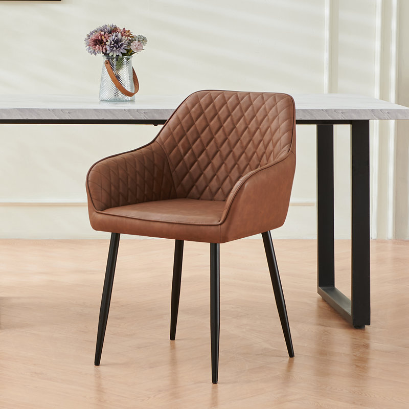 Vintage Upholstered Casual Velvet/Suede/Fauxleather Dining Chairs with Arms Set of 1/3, Teal, 1