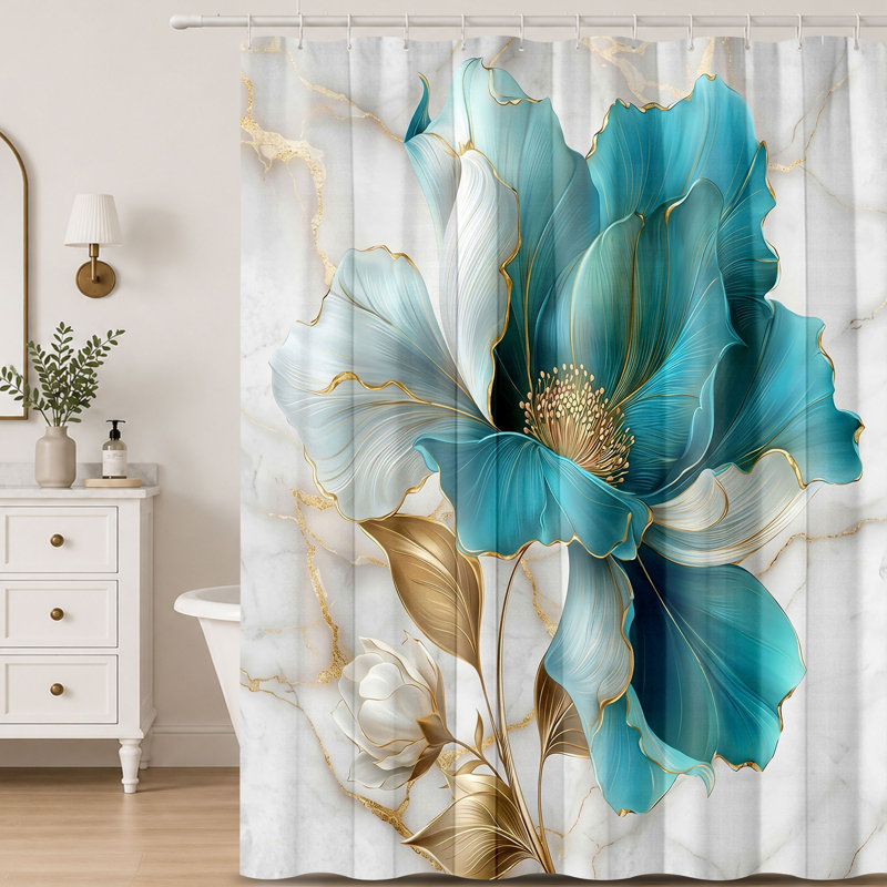 Shower Curtains with Hooks Included