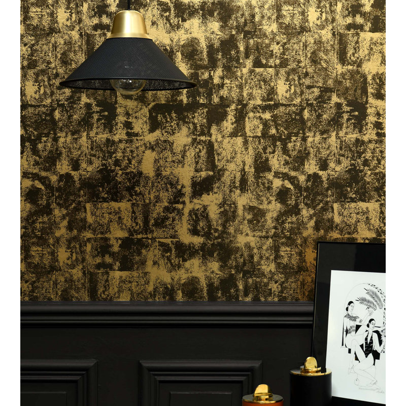 Rouleau de papier peint The Premier Patine L 66 pi x l 27,56 po The Wall, Vermeil