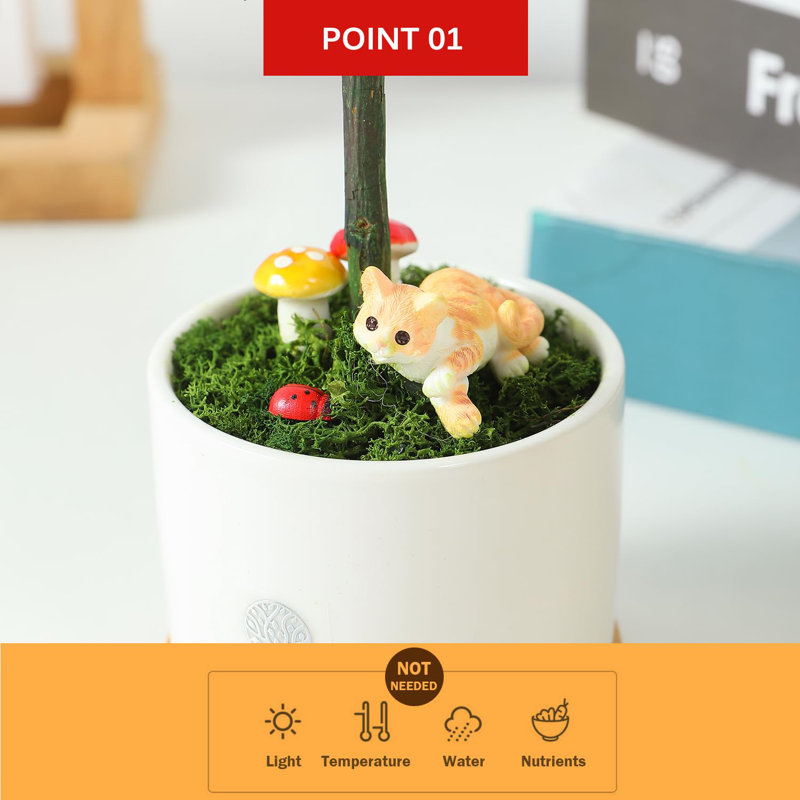 Centre de table Mossever en pot, Vert