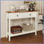 Table basse Farmhouse à deux tons avec rangement - brun rustique & amp; Blanc antique pour vestibule de salon-2054422842