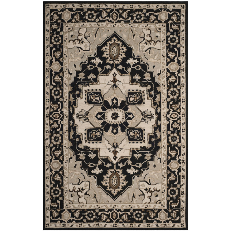 Tala Hand Hooked Wool Pile Oriental Rug, Rectangle 5'3" x 8'3"