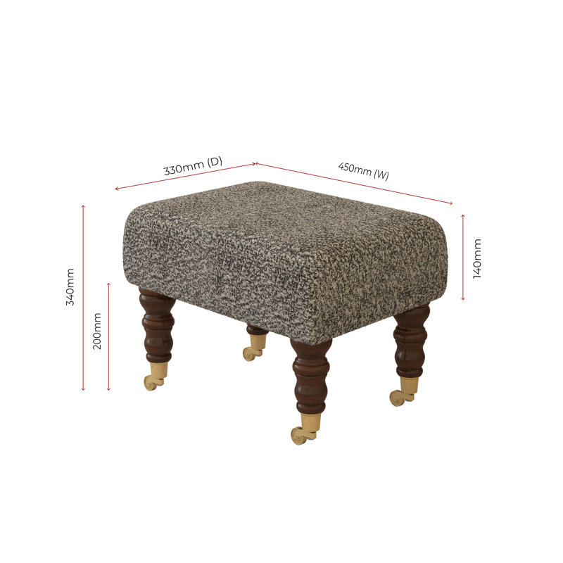 Autryville Wood Caster Leg - Fabric, Mahogany, Boucle, Granite