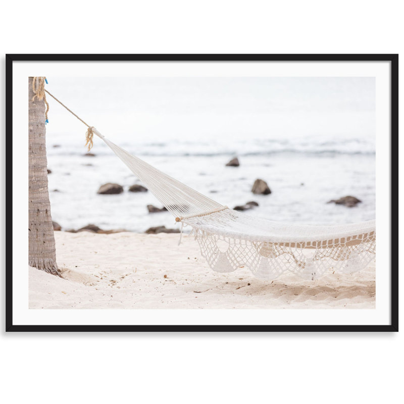 Vacay Print by Carly Tabak, Black Wood, 25" W x 18" H