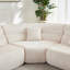 Canapé modulaire de coin incurvé de luxe 123,2 pouces, canapé modulaire en chenille nuage, quatre coussins, canapé de salon à quatre places surdimensionné à dossier haut, aucun assemblage requis, beige-724100446