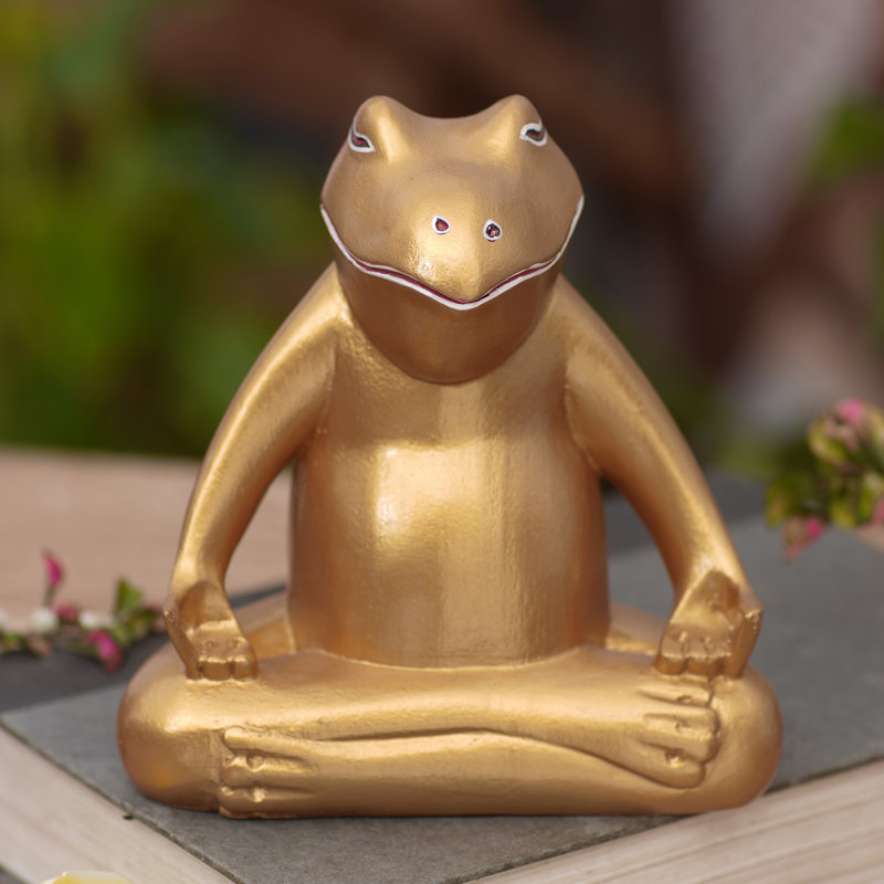 Figurine en bois Peaceful Frog