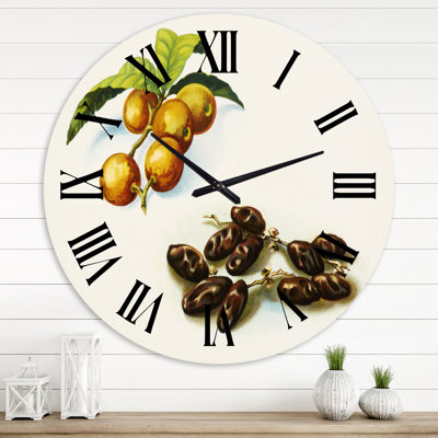 Vintage Fruits IV - horloge murale maison de campagne