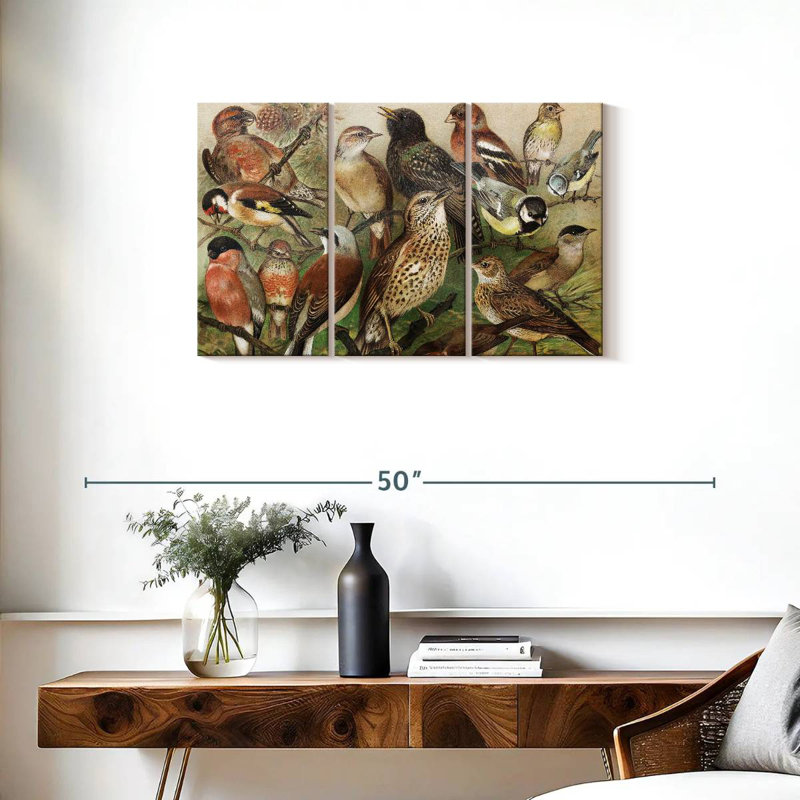 Collection d'oiseaux botaniques Brampt I, H 20 po x l 33 po
