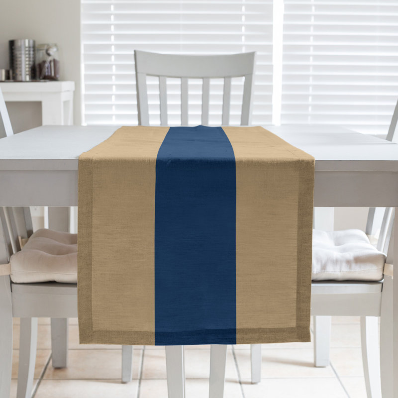 Chemin de table, 90 po x 16 po, Kasota doré/bleu marine/Kasota Minnesota, Minnesota