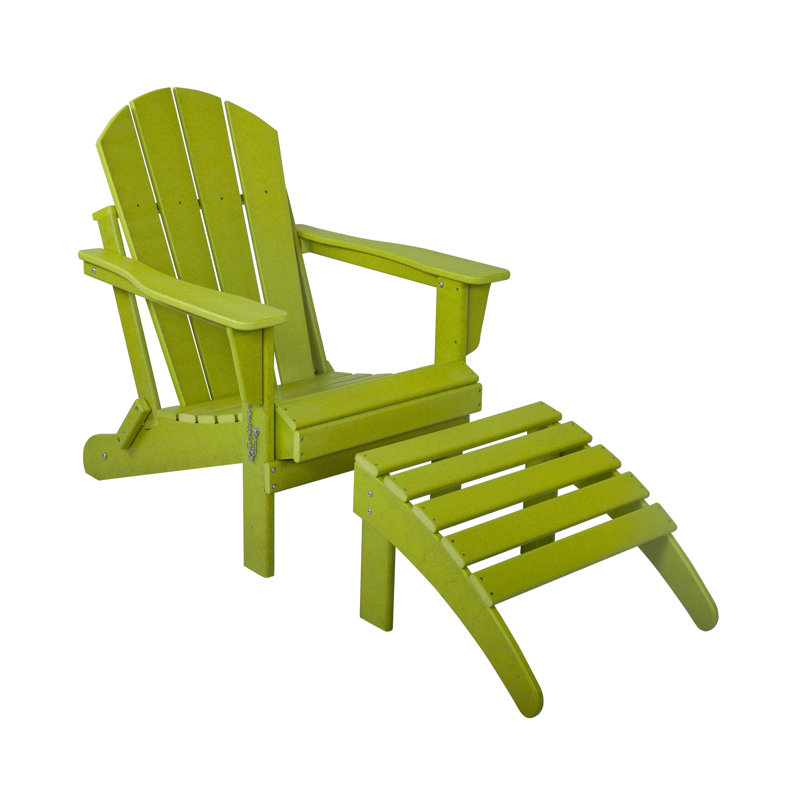 Laguna Foldable Outdoor Adirondack Chair, Lime