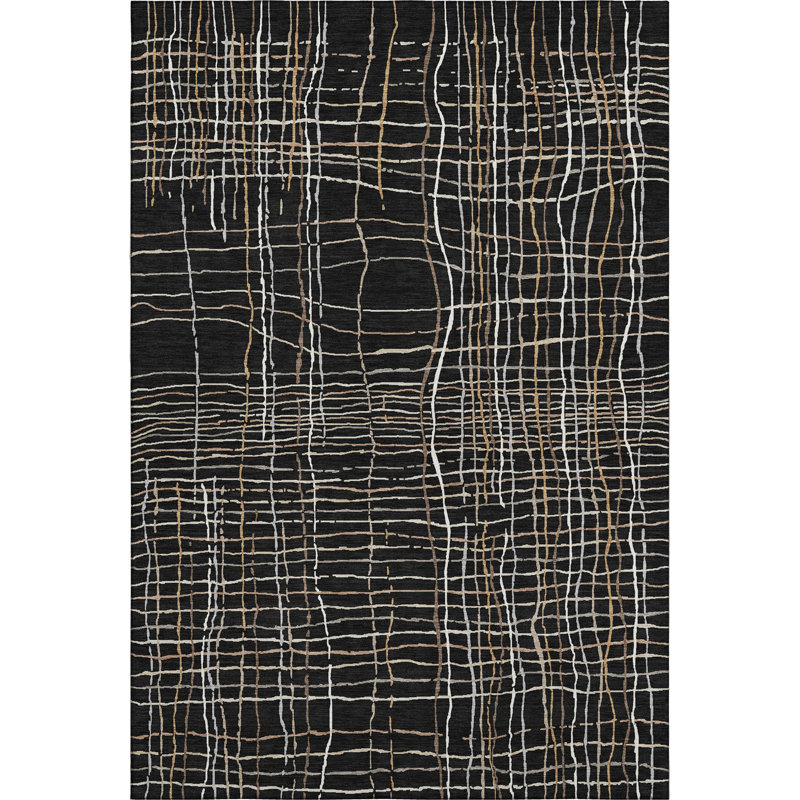 Tapis de qualité supérieure à rayures lavables à la machine AMF998, Rectangle 2 pi 6 po x 3 pi 10 po