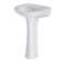 20" W x 16.5" D Pedestal Bathroom Sink U-Shaped Vitreous China with Single Faucet Hole and Overflow