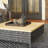 Rustic PE Rattan Patio End Table with Natural Fir Wood Top for Outdoor Elegance and Durability