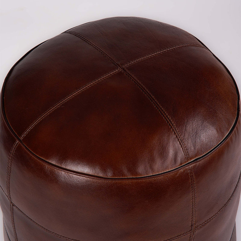 Conisbrough Leather Ottoman, 18" H x 18" W x 18" D