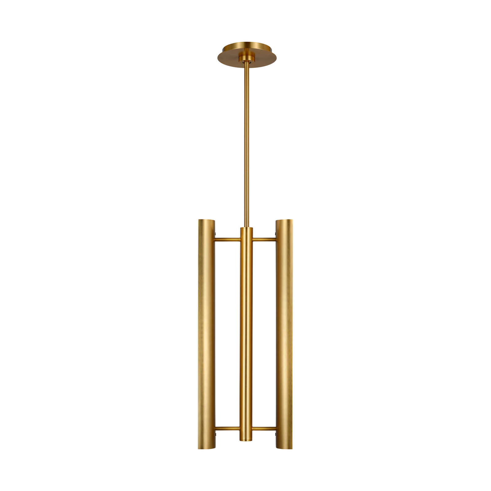 Acrylic Steel Dimmable LED Pendant, Burnished Brass, 22" H x 9" W x 3.25" D, 2