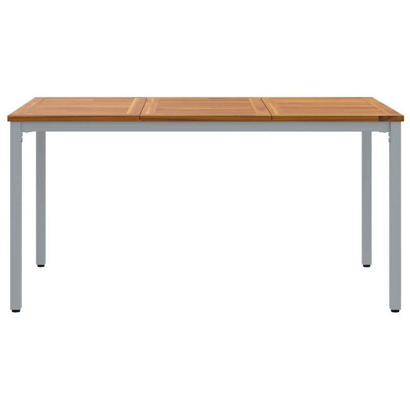 Outdoor Table Solid Acacia Wood Furniture Garden Terrace Dining Balcony, Grey, 75cm H x 150cm W x 90cm D