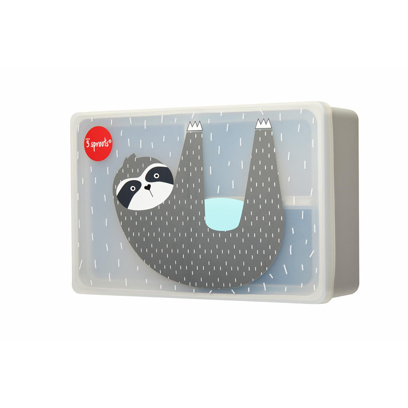 3 Sprouts - Silicone Lunch Bento Box for Kids - Food Storage Container - Sloth