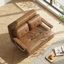 Fauteuil-lit convertible en faux cuir 39,4 po, lit simple rabattable avec accoudoirs en bois-788284111