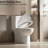 Comfortable Toilet With 17" Seat, 1.1/1.6 Dual Flush, Rimless Sanitary Basin, Quiet Gloss White 006 For Bathroom One Piece Hygienic Ceramic Silent