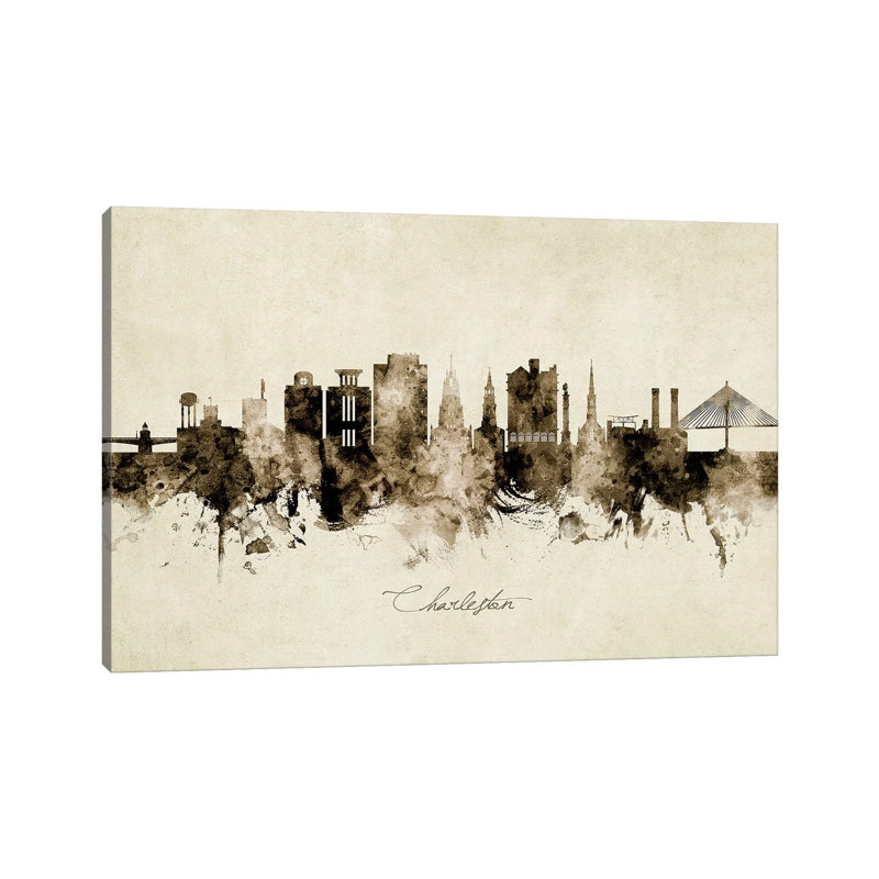 Charleston South Carolina Skyline by Michael Tompsett - Wrapped Canvas Print, 20.32 cm H x 30.48 cm W