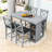 5Pcs Dining Set with Counter Height Table, 4 Upholstered Chairs and Built-In Storage Shelves-1874736986
