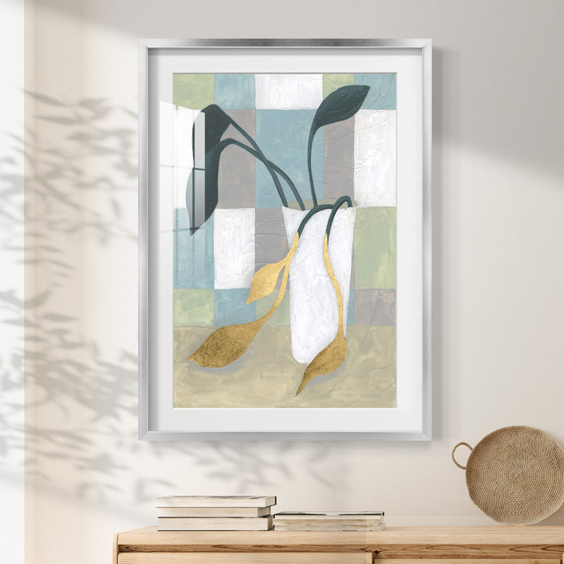 Triple bloc I - galerie tendue sur toile tendue, H 28,5 po x l 20,5 po, Argent argent