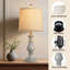Ensemble de 2 lampes de table rustiques 22 ", avec interrupteur rotatif pour chambre à coucher, salon, gris-1483712080