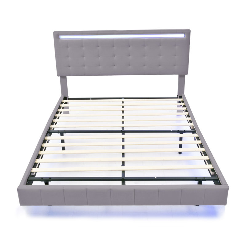 Clate Upholstered Bed, Grey