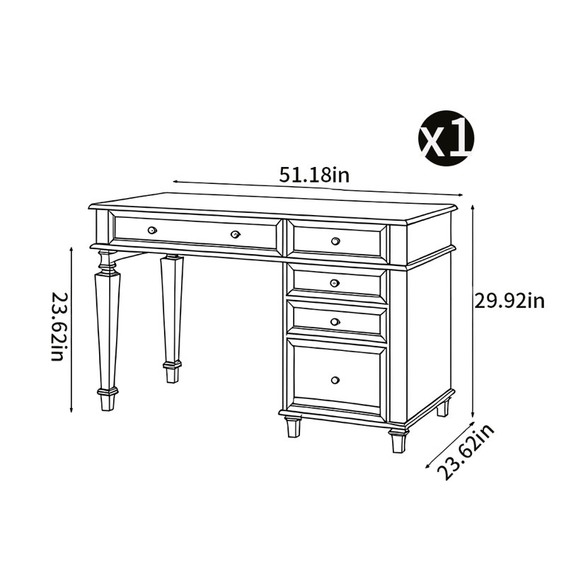 Small desk, Brown/White