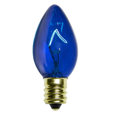 Set of 2 Fontanini Transparent Blue C7 Christmas Replacement Bulbs