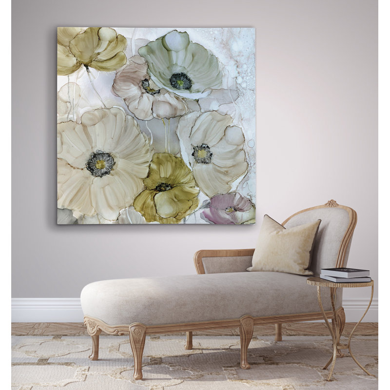 Coquelicots iridescents - reproduction d'art, H 32 po x l 32 po x P 1,5 po, Toile tendue