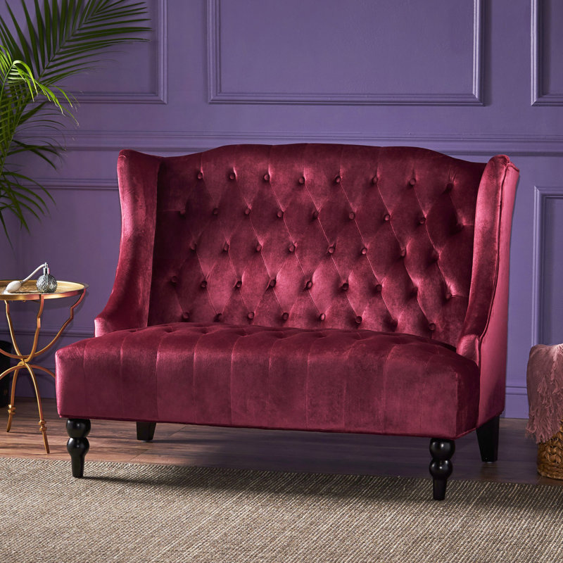 Causeuse Luxury Velvet, Wine Red