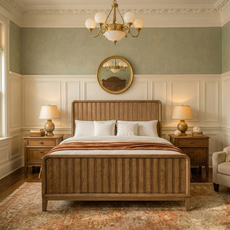 Open Panel Platform Bed with Channel Headboard and Footboard, Twin