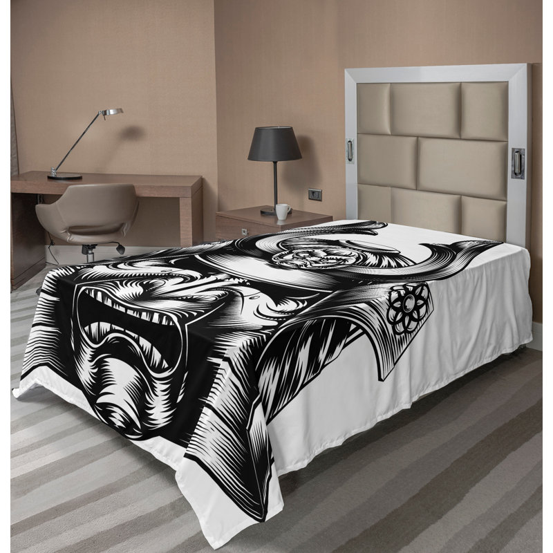 Drap-housse japonais Ambesonne, Drap plat pour lit simple