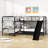 Alfortville Twin Over Twin Metal L-Shaped Bunk Beds with Slide-1387287974