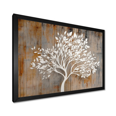 White Tree Of Life On Wood - Tree Of Life Wall Art, White Spiritual Canvas Print