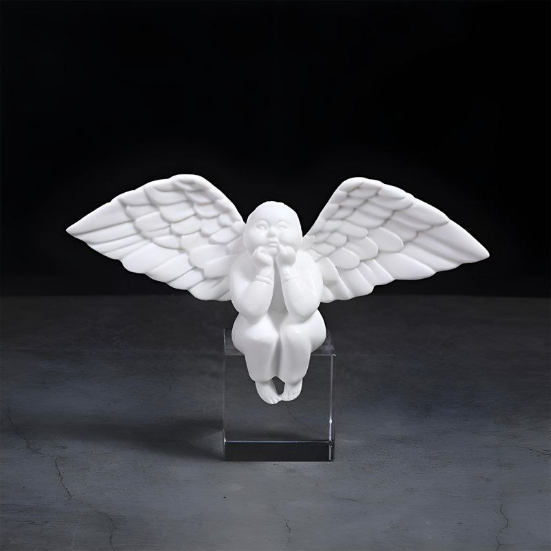 Statue Chubby Angel - un décor luxueux et minimaliste moderne pour la maison, Orange