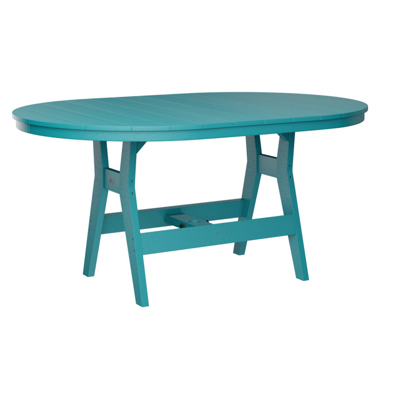 Berlin Gardens Harbor Tropical Aruba Blue 64″ Oblong Dining Table, Aruba Blue