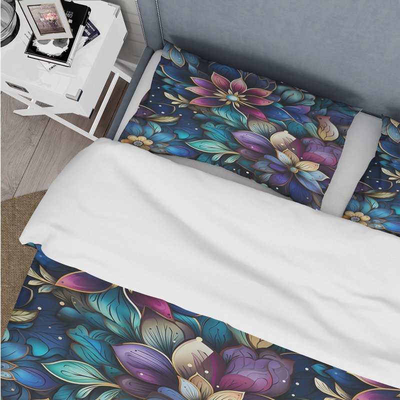 Motif bohème marocain - Ensemble de housse de couette à motif cachemire - Microfibre de polyester