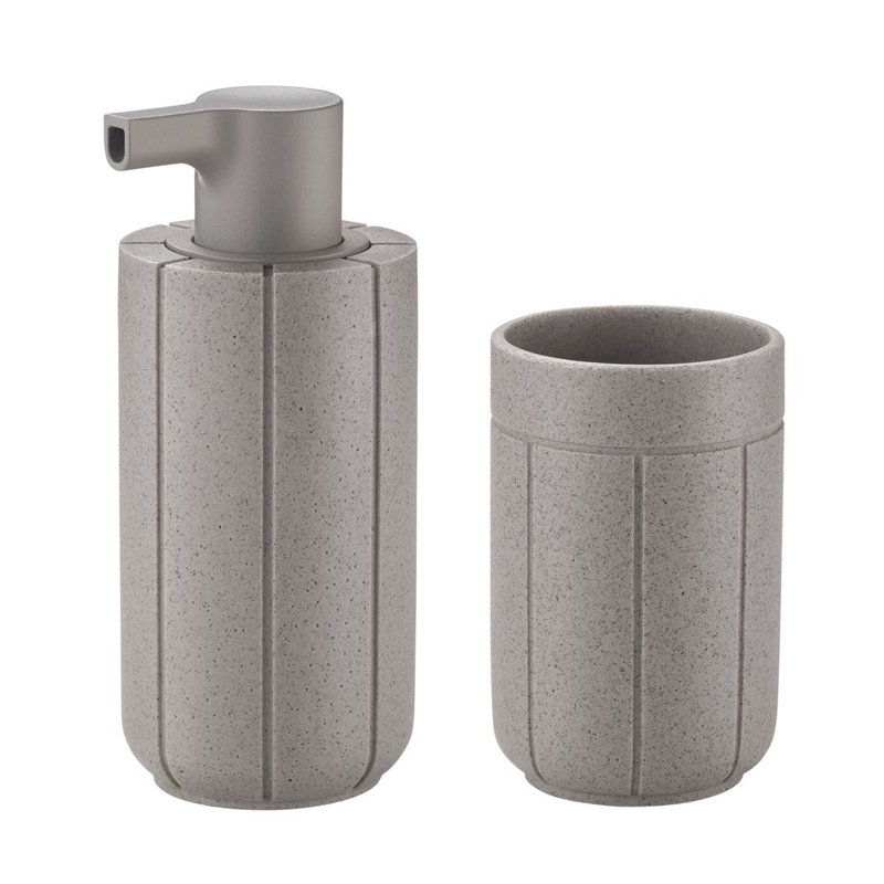 KUA Bathroom Accessory Set - Micro Chip (grey), Gray