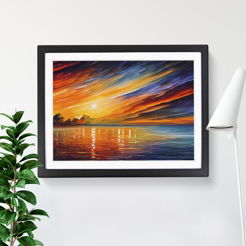 XH1022-4354X Glowing Sunrise Vol.2 - Single Picture Frame Print, Black, 25cm H x 34cm W x 2cm D