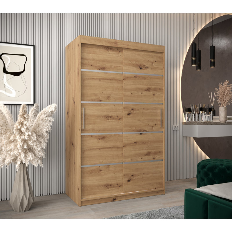 Livnat 2 Door Manufactured Wood Wardrobe, Oak Artisan