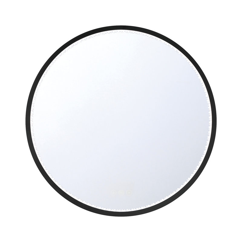Cerissa 30" Round Mirror, Black