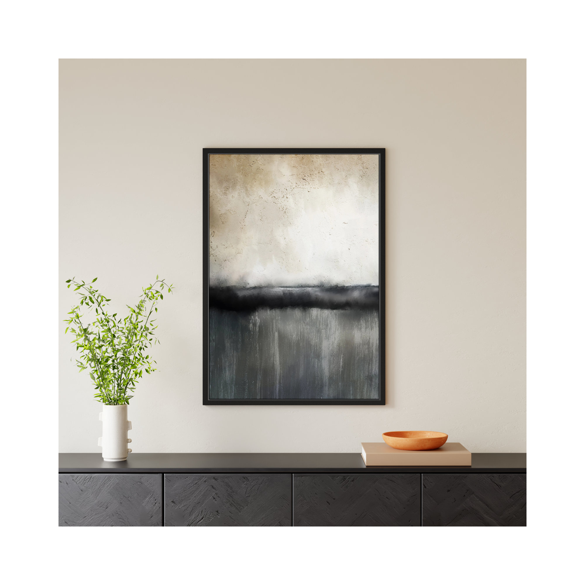 Sunset by Kimberly Allen Print, Picture Framed Canvas, 41.5" H x 31.5" W, Black