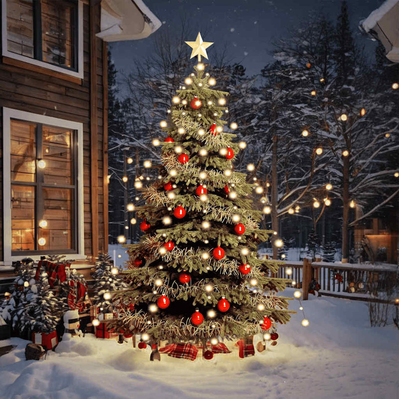 Lumière d'arbre en PVC blanc chaud pour arbre à lumières DEL extérieures de 82,7 po